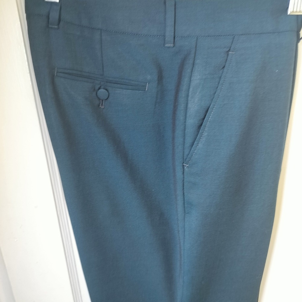 Gucci Mens Wool Mohair Dress Pants Teal Blue Tailored Trousers Size IT 44 US 32 - Picture 3 of 11